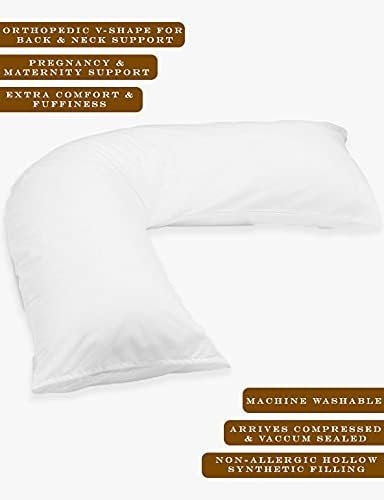 SYSN V Shaped Luxury Support Pillow Black Orthopedic Maternity Extra Filled For Neck And Back Support With Cushion - Image 7