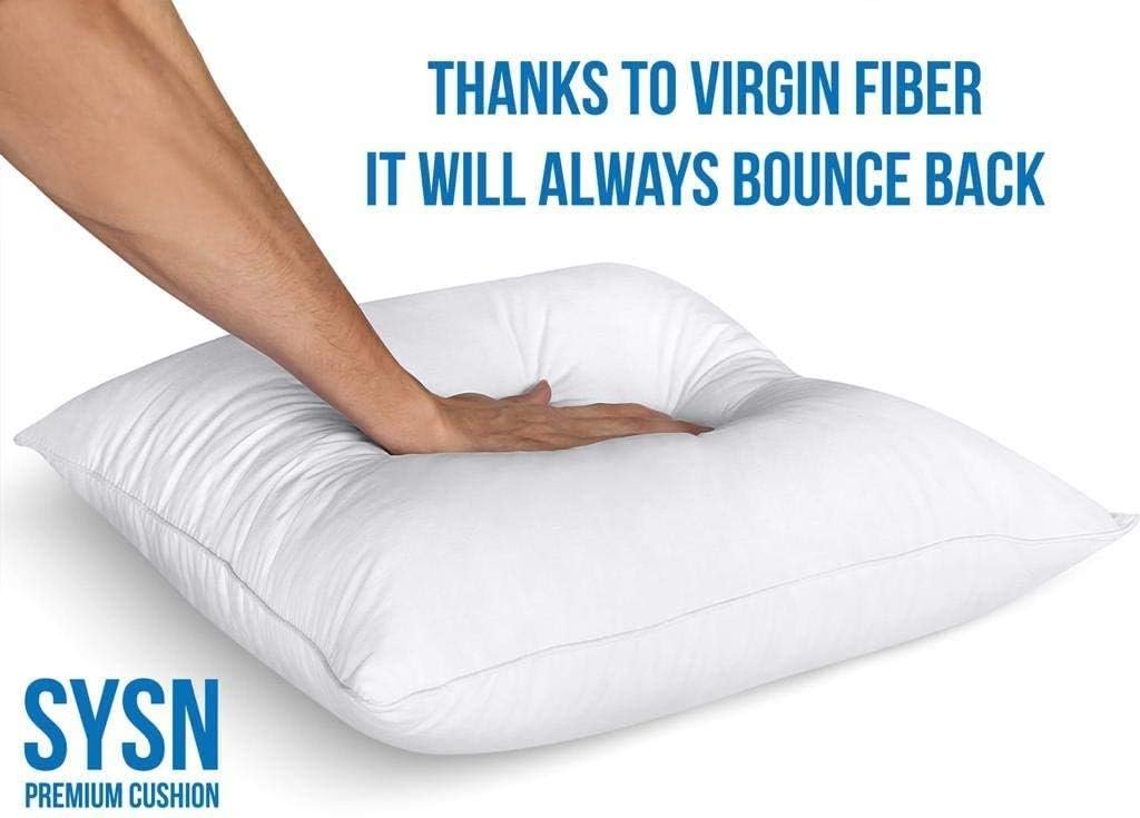 SYSN Cushion Inner Pads (Pack of 4) White Bounce Back 18x18 Cushion Inserts (45x45 cm) - Hollow Virgin Fiber Fillers For Decorative Scatters in Bed Sofa Outdoor with Stuffing - Image 12