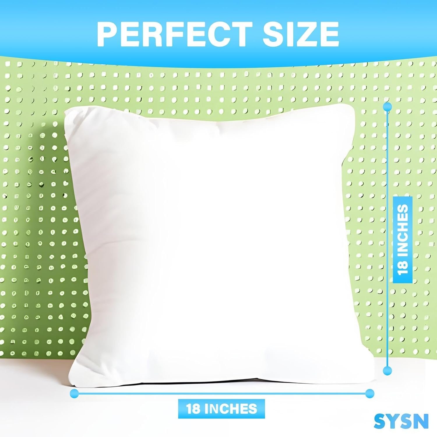 SYSN Cushion Inner Pads (Pack of 4) White Bounce Back 18x18 Cushion Inserts (45x45 cm) - Hollow Virgin Fiber Fillers For Decorative Scatters in Bed Sofa Outdoor with Stuffing - Image 13