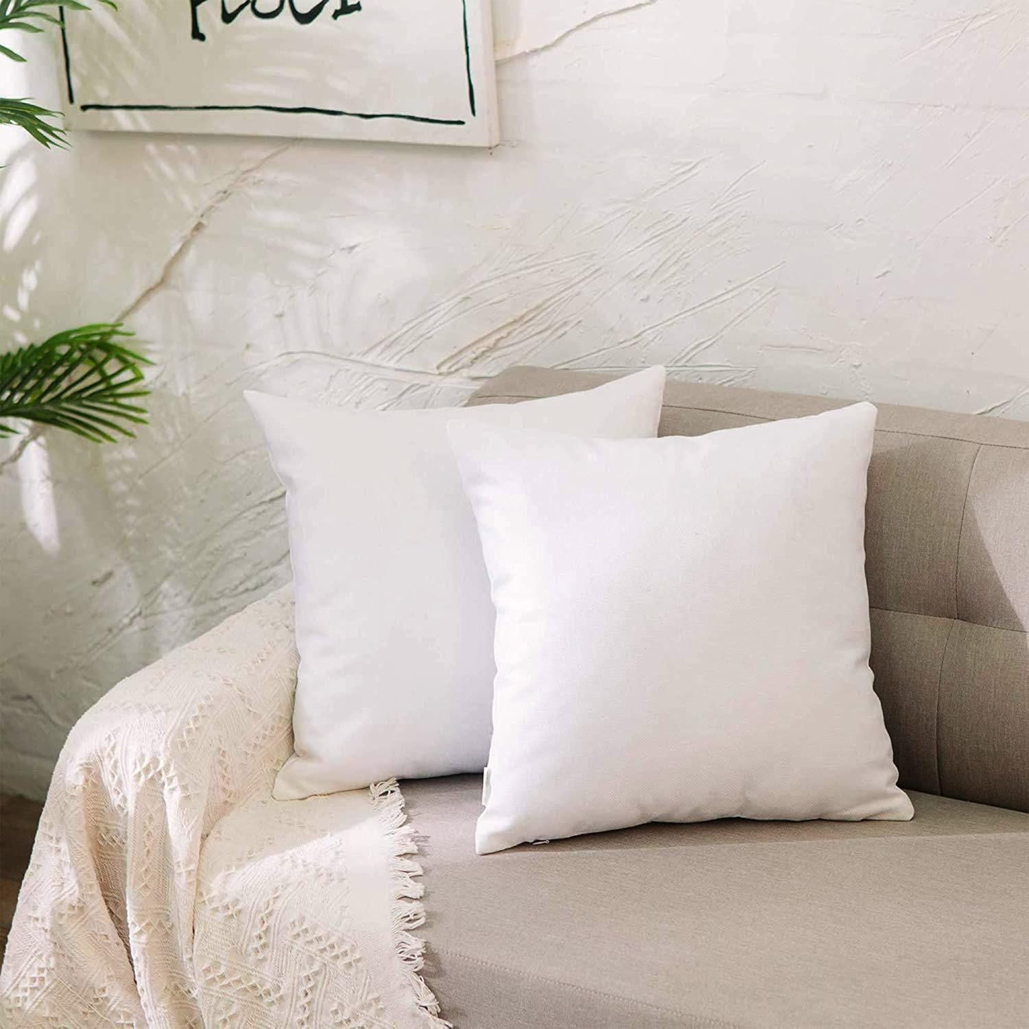 SYSN Cushion Inner Pads (Pack of 4) White Bounce Back 18x18 Cushion Inserts (45x45 cm) - Hollow Virgin Fiber Fillers For Decorative Scatters in Bed Sofa Outdoor with Stuffing - Image 2